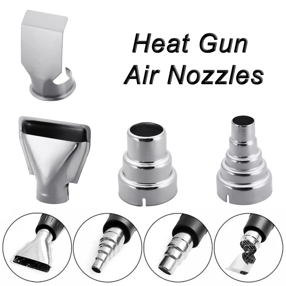 4Pcs Heat Gun Air Nozzles Electric Kit Accessories Industrial Tools