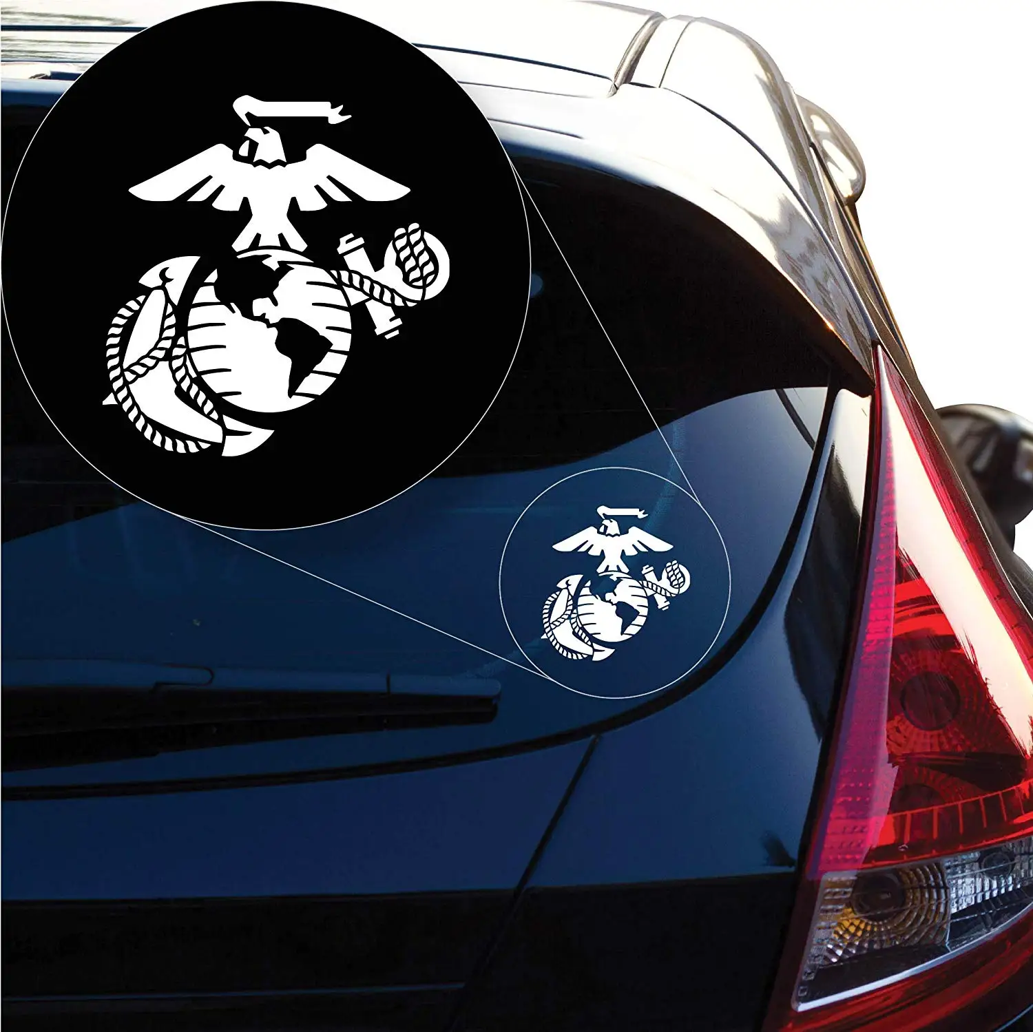 

United States Marine USMC Decal Sticker for Car Window, Laptop and More. # 1258 (8" X 7.6", White)