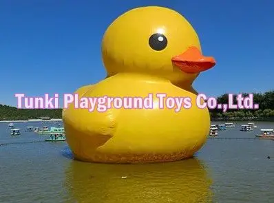 

4 meters rubber yellow duck floating on water