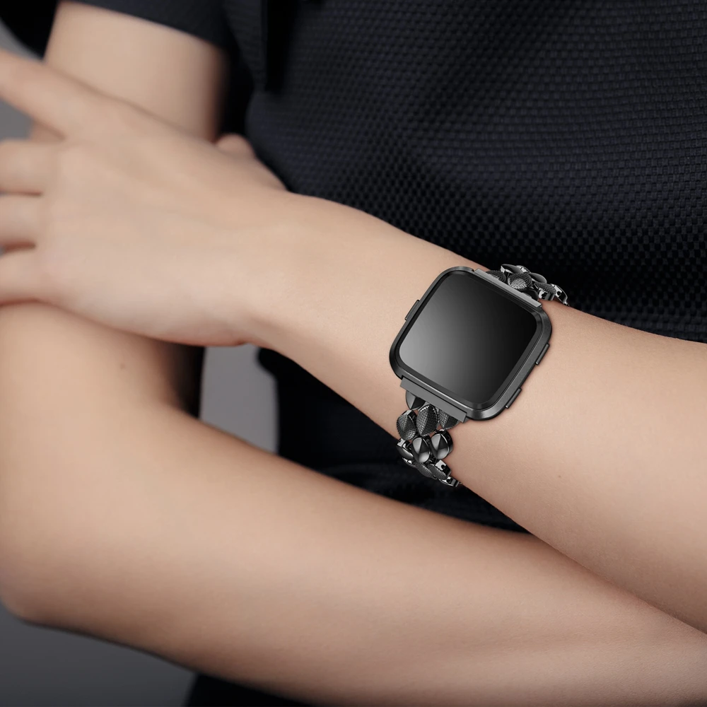 Модный ремешок из нержавеющей стали для Fitbit Versa, ремешок-браслет, Сменные Металлические браслеты для Fitbit Versa Lite