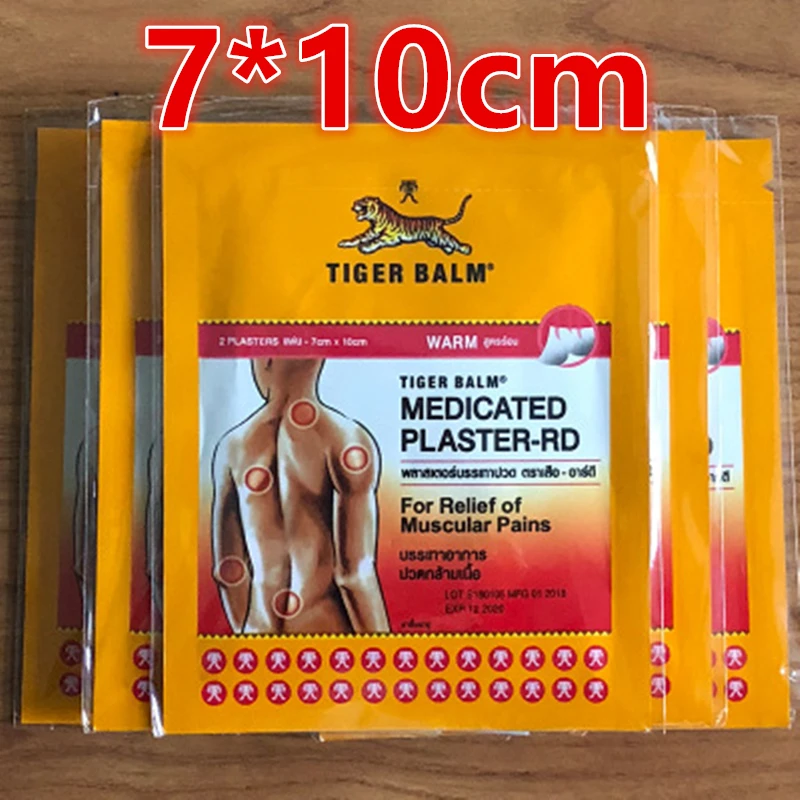 

10 Sheets Tiger Balm Pain Relieving Patch medical Plaster, Warm Medicated Pain Relief, Plaster-RD, Relief Muscular Aches 7*10 cm