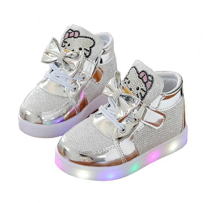 Baby Girls Flashing Sneakers Kids Luminous Led Lights Shoes Children