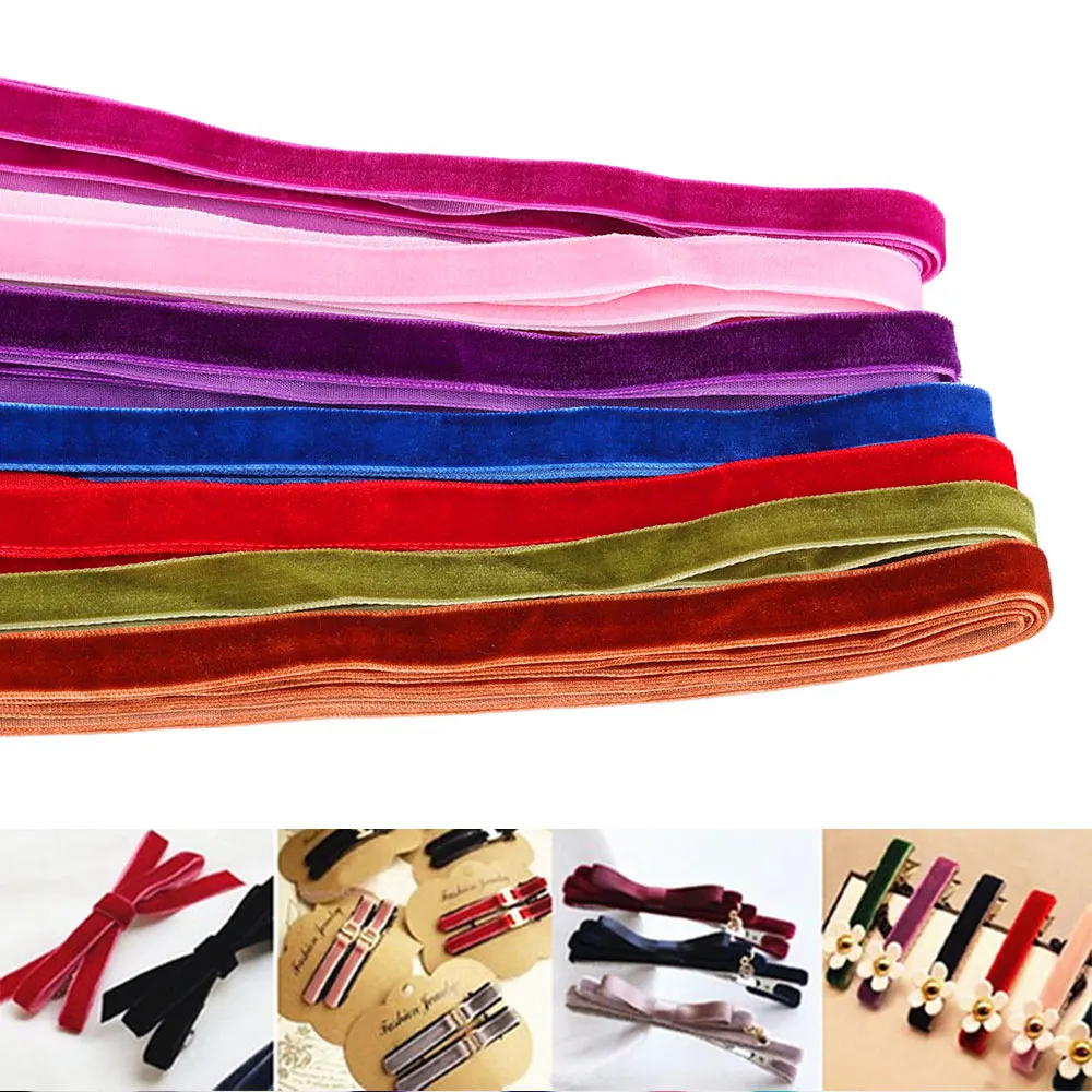 

1PC 5 Yards(10mm) Velvet Ribbon Wedding Party Decoration Handmade Earring Material Gift Wrapping Hair Bows DIY Christmas Ribbon