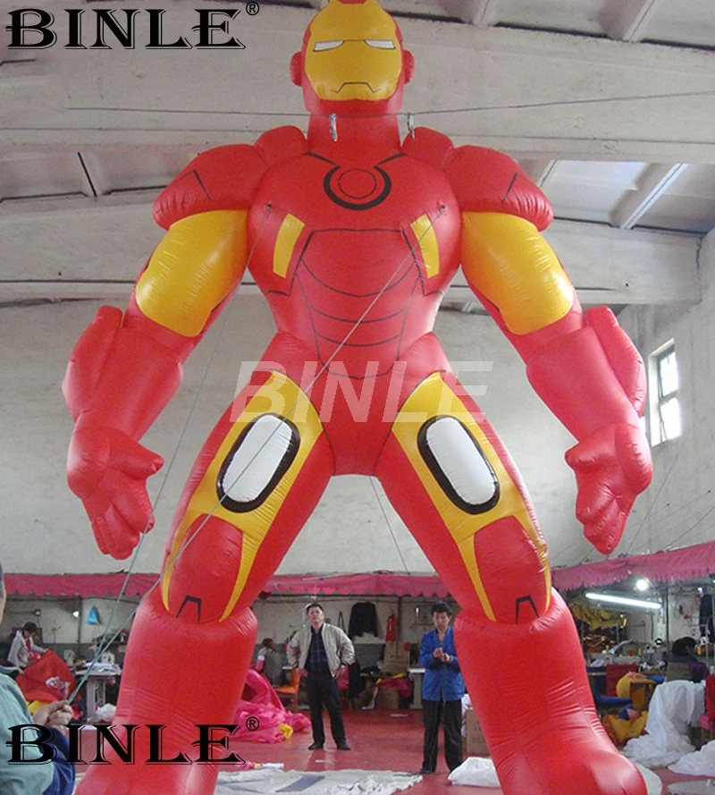 Customized 5mH Giant Inflatable Super Hero Figures Inflatable Iron Man