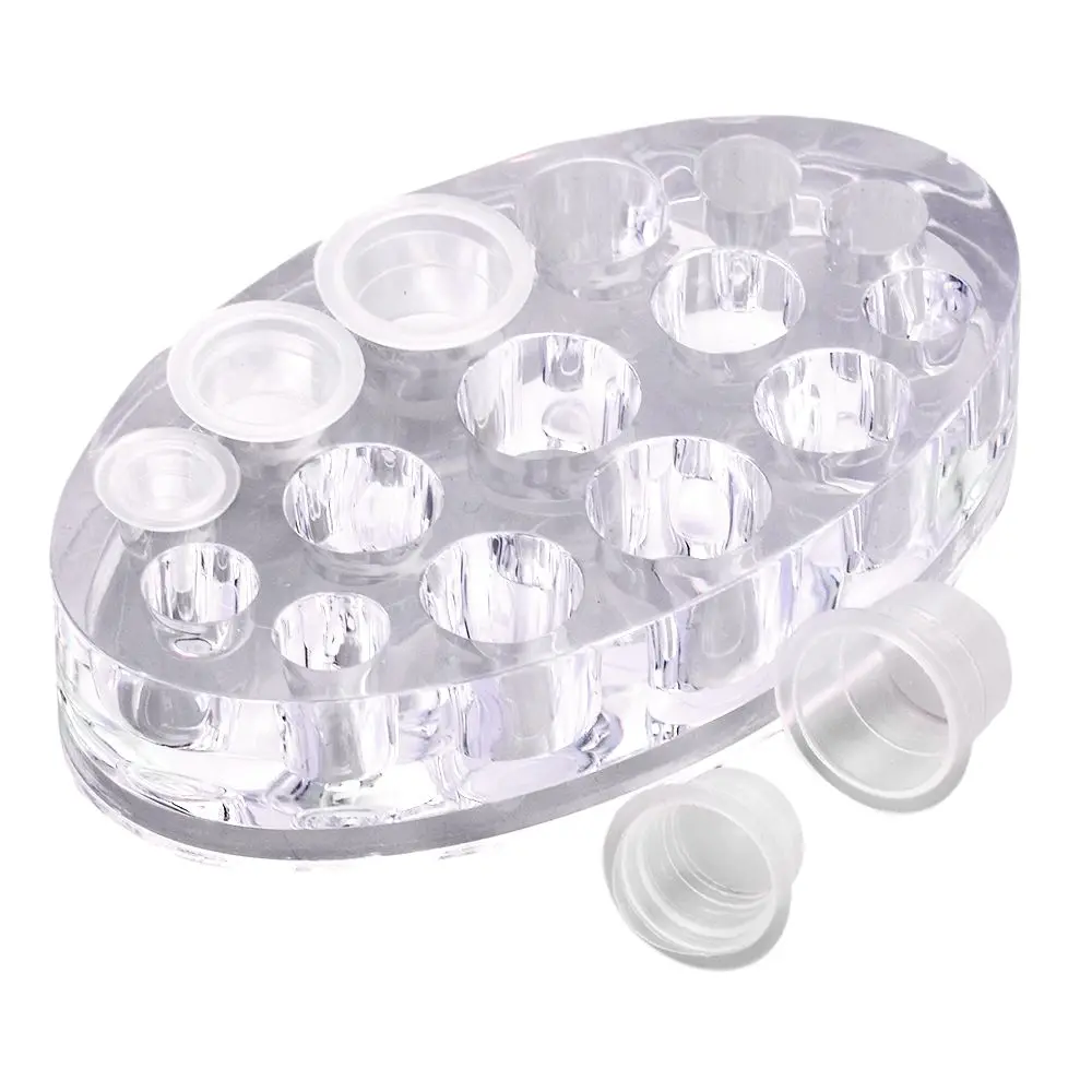 Plastic Oval Tattoo Pigment Ink Cup Holder Stand Tattoo Machine