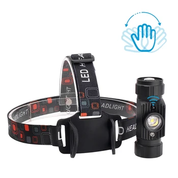 

Mini IR Motion Sensor Powerful Headlamp USB Charger Headlight Induction Flashlight Camping Hunting Head Torch by 18650 Battery
