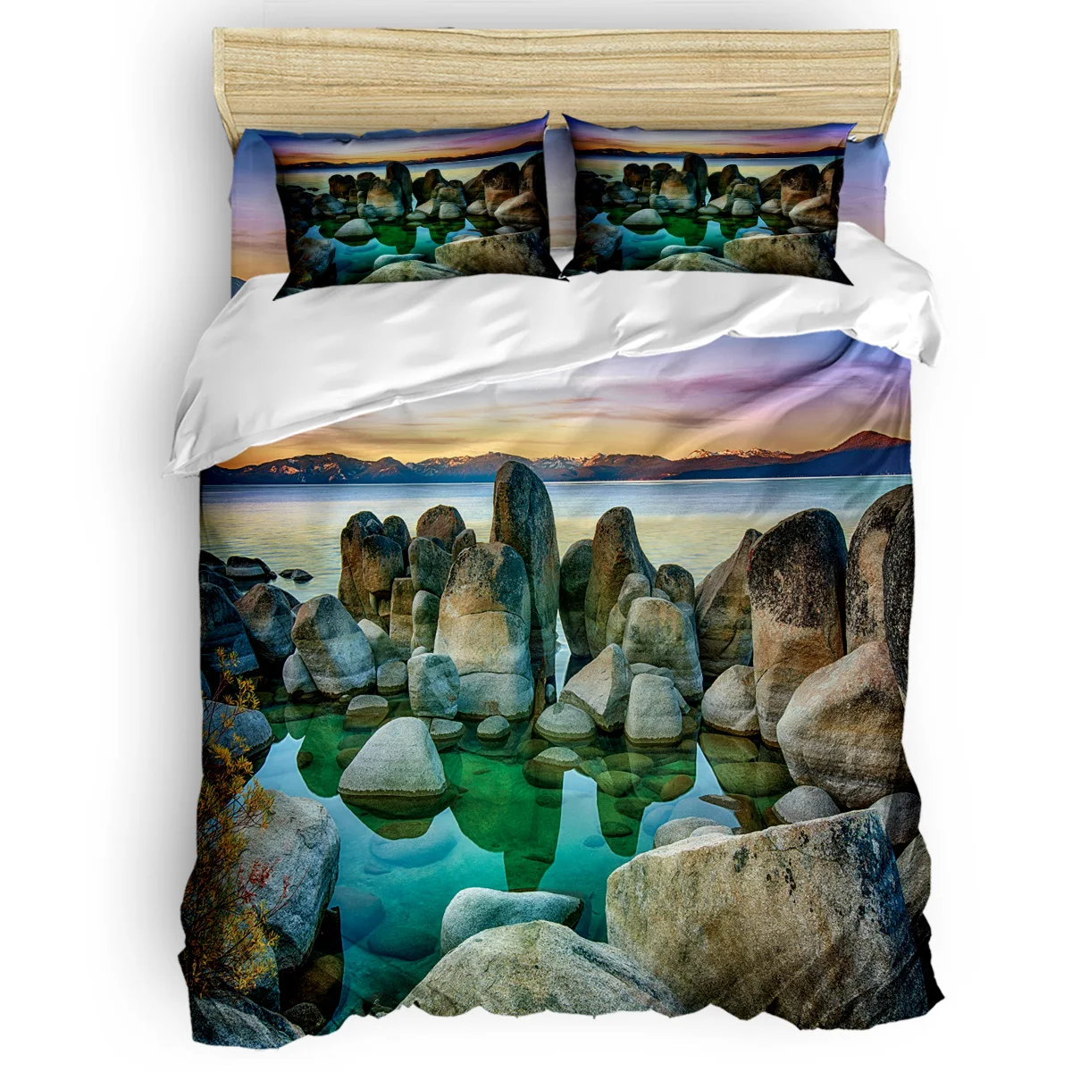 

Reef Sea Nature Natural Scenery Abraham Birthday 4 Pcs Comforter Cover Set Quilted Duvet Set Polyester Fabric Forefat