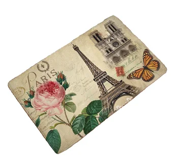 

CAMMITEVER Vintage European World Famous Building Paris Tower Butterfly Bedroom Rug Living Room Area Rugs Slipping Resistance