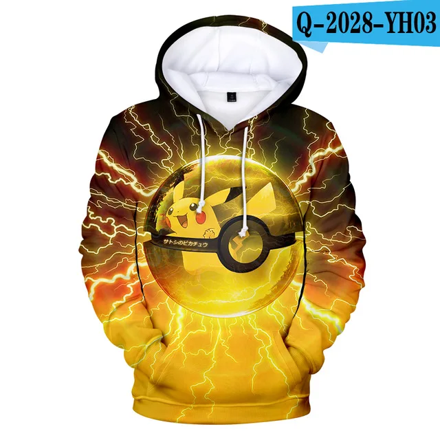 3-20 Years Hoodies Pokemon Umbreon Pikachu 3D Printed Hoodie Boys Girls Harajuku Sweatshirt Streetwear Jacket Coat Kids Clothes - Цвет: 3dwy-112