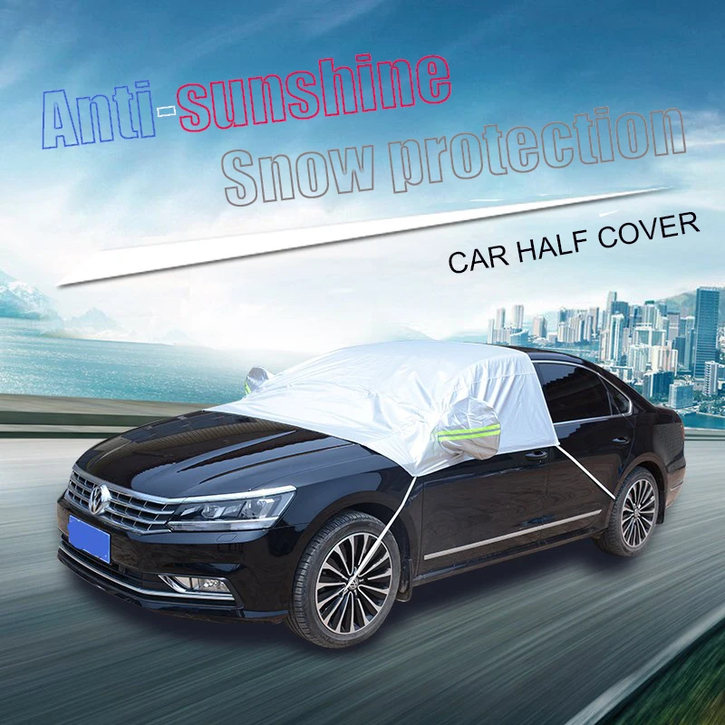 Anti sunshine snow protection car half cover, Anit frost and snow proof multifunction sunshade
