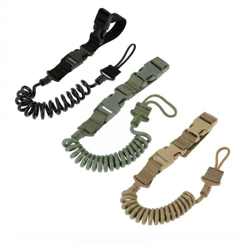 

Durable Elastic Outdoor Tactical Safety Lanyard Quick Release Belt Extension-type Sling Adjustable Belt Combat Accessories