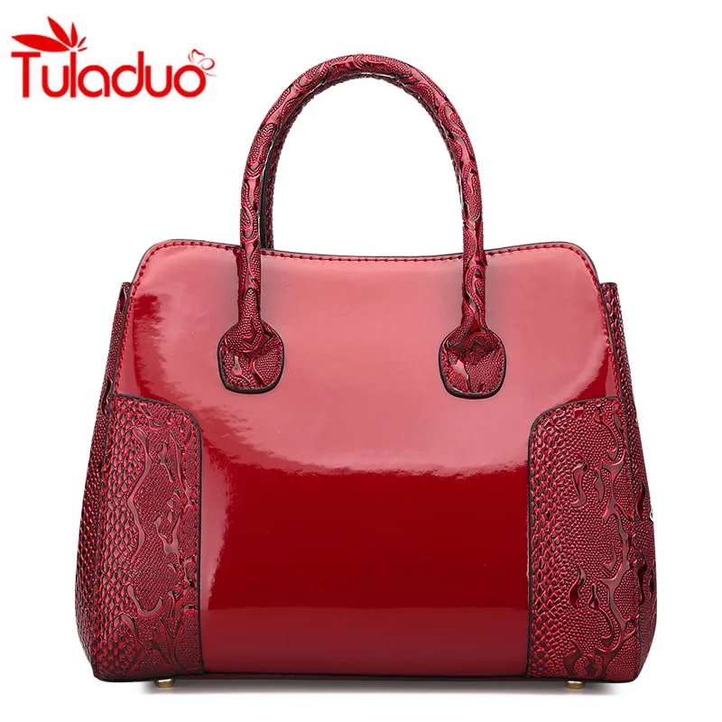 

2018 Fashion Solid Patent Leather Ladies Messenger Bag Luxury Handbags Women Bags Designer Casual Women Shoulder Bags Sac A Main