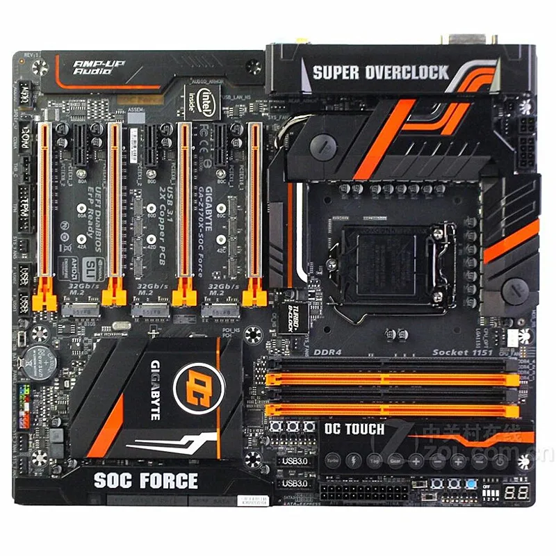 Для Gigabyte Z170X-SOC FORCE оригинальная б/у оригинальная материнская плата Z170-HD3 DDR3 Z170 LGA 1151 DDR3 32G USB3.1 ATX