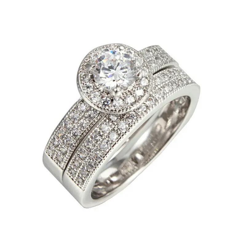 cc 2 pieces bridal sets double rings for women aaa cz 2 colors filled wedding ring set anillos mujer bijoux bagues femme cc042 in rings from jewelry - 2 Piece Wedding Rings cc 2 pieces bridal sets double rings for women aaa cz 2 colors filled wedding ring set anillos mujer bijoux bagues femme cc042 in rings from jewelry - 2 Piece Wedding Rings