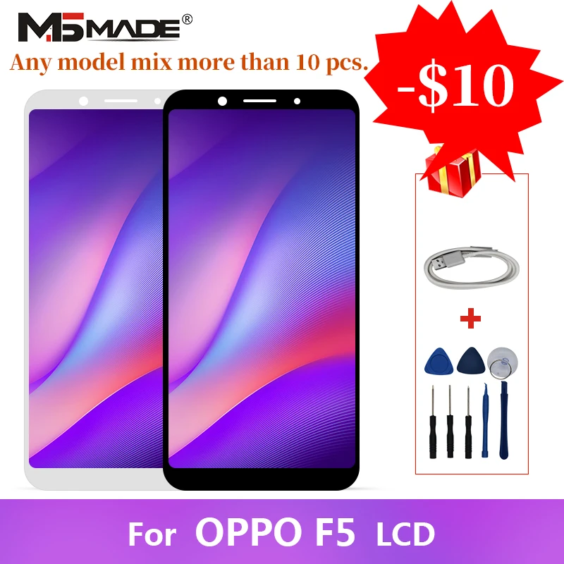 

Original For OPPO F5 LCD Display Touch Screen Digitizer Replacement Assembly Parts With Frame Free Shipping 100% Tested