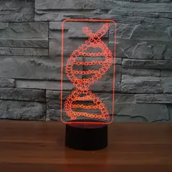 7 цветов Изменение визуальная лампа светодио дный атмосфера светодиодный свет украшения дома настольная лампа ночник творческий 3D DNA2 свет
