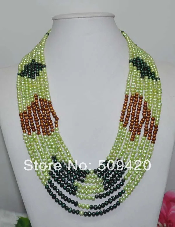 

Free Shipping>>>wholesale 8strds Beautiful Multicolor real freshwater pearl necklace