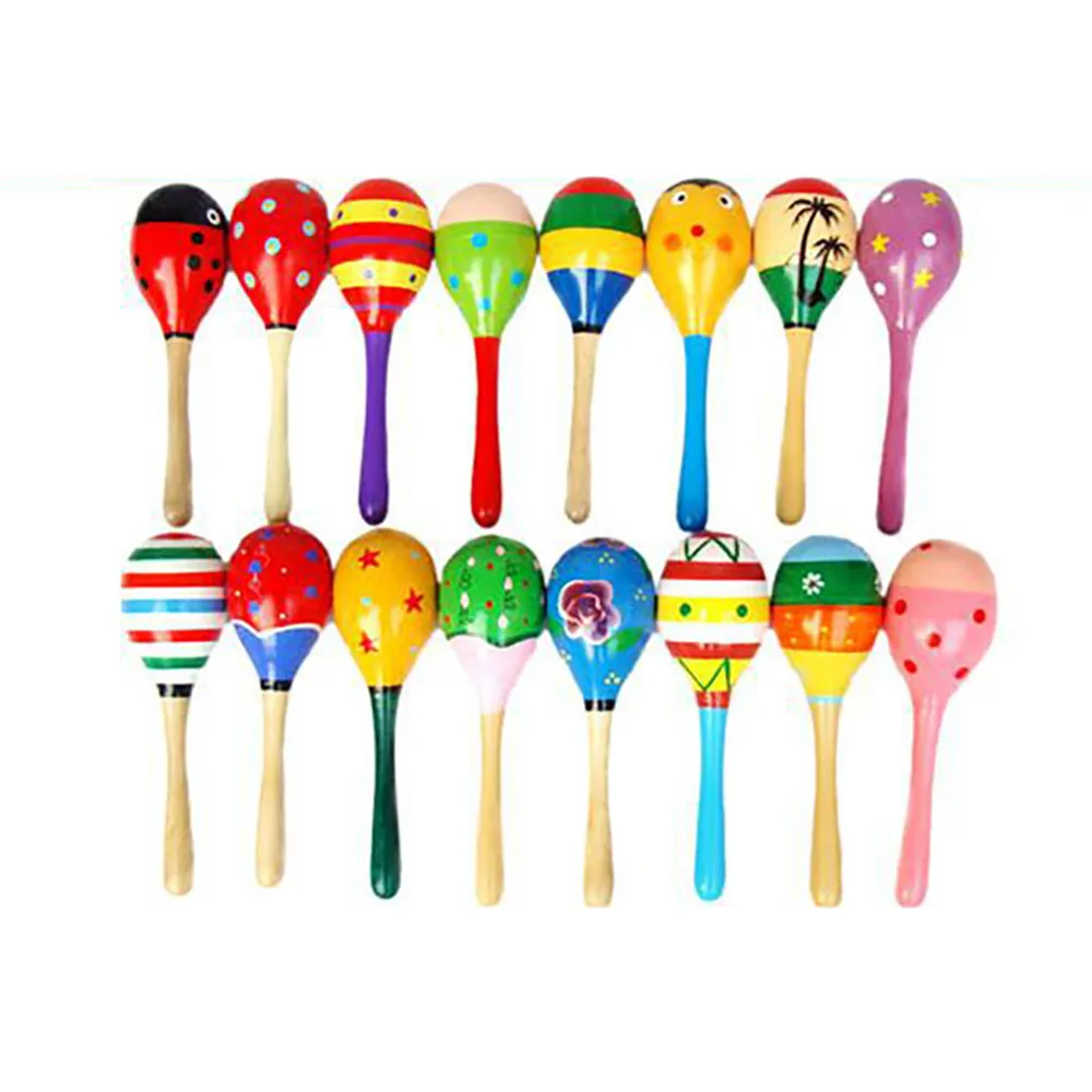Мини деревянный шар детские игрушки Ударные музыкальные инструменты песочный молоток случайный цвет и стиль