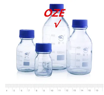 

1PCS Graduated Round Glass Reagent Bottle 1000ml Blue Screw Cap Screw On Cover