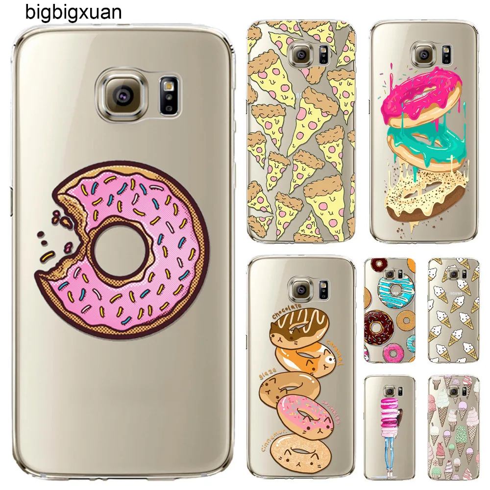 Colorful font b Food b font Hamburger Donuts Macaron Covers For Samsung Galaxy S5 S6 S6Edge
