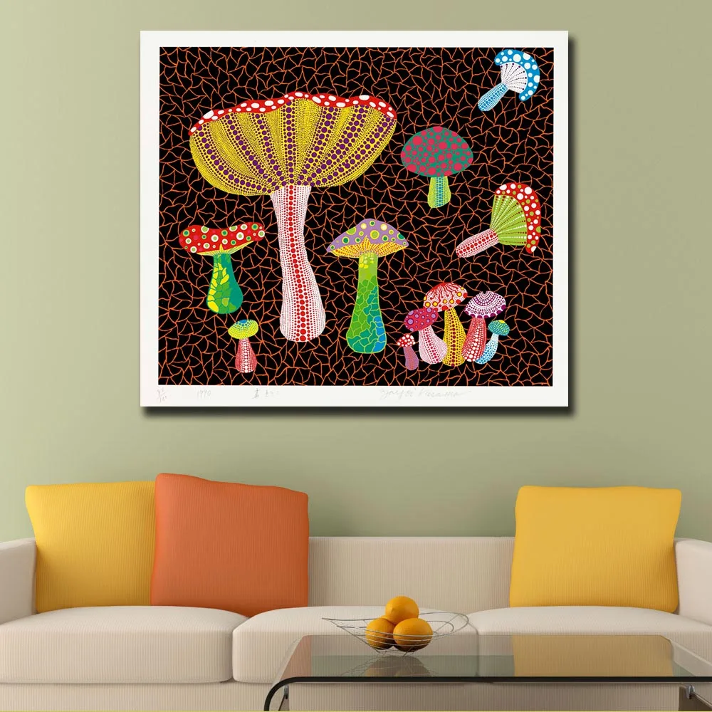Модное настенное искусство Kusama Yayoi toadstools живопись для гостиной домашнее