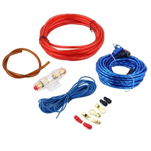 Best Price 1500W 8GA Car Audio Subwoofer  Holder Wire Cable Kit Amplifier AMP Wiring Fuse