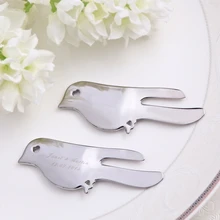 50Pcs Customized Wedding Gift For Bridal Party,Silver LOVEY DOVEY Letter Opener Wedding Favour,Personalized Bridal Party Favors