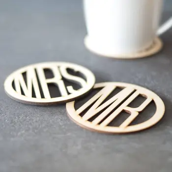 

Mr and Mrs Wooden Coasters - Drinks Coasters - Housewarming Gift - Coaster Set - Wedding Gift - Gift for Couples - Wood Coasters