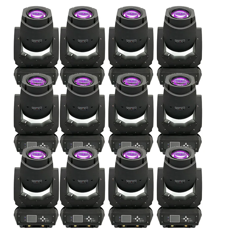 

12pcs/lot 200W LED Wash Beam Spot Rotatable Moving Head Light LCD display disco show system wedding dj lights