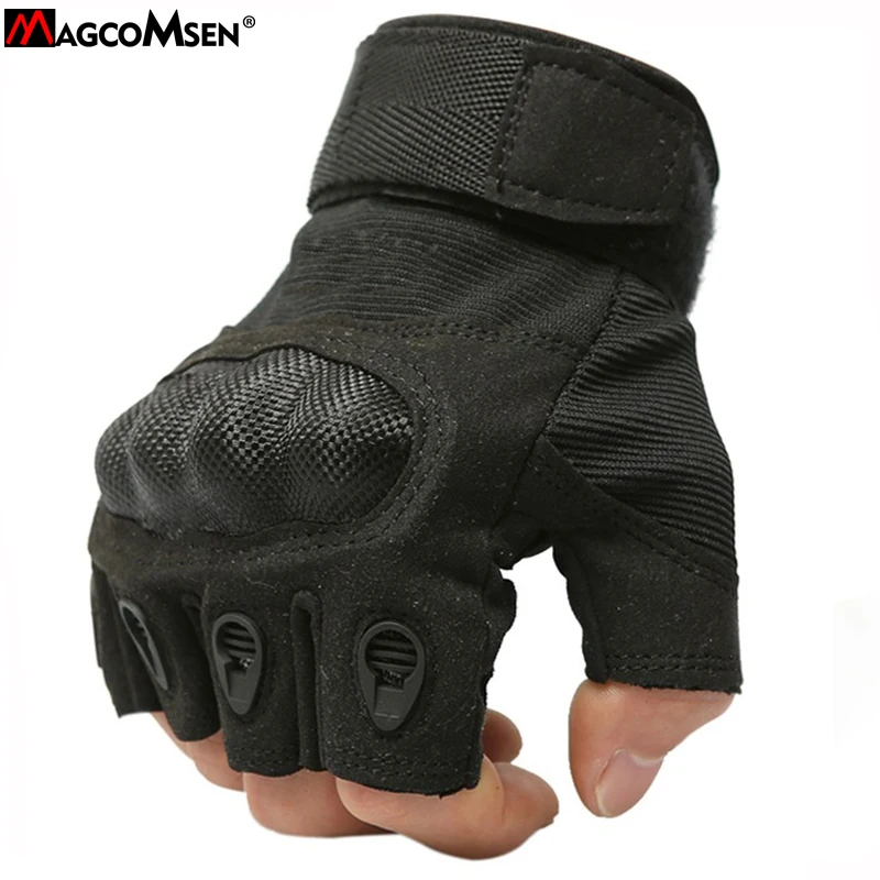 

MAGCOMSEN Tactical Gloves Half Finger Army Combat Gloves Anti-skid Men Ripstop Exercise Gloves MOLLE Accessories AG-YWHX-008