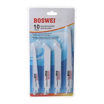 

10 Pcs/Set 6-8" Reciprocating Saw Blades Kit Woodworking Cutting Power Hand Tool