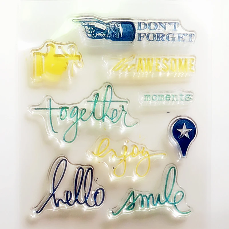 

YLCS040 Words Silicone Clear Stamps For Scrapbooking DIY Photo Album Cards Decoration TPR Transparent Stamp Clear Stamp 7*8.5cm