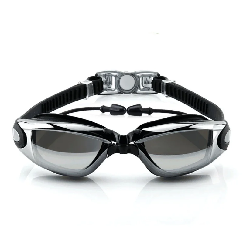 Мужские и женские очки для плавания Pingguang, зеркальные противотуманные водонепроницаемые очки для плавания, противотуманные УФ очки для плавания с затычкой для ушей, спортивные очки
