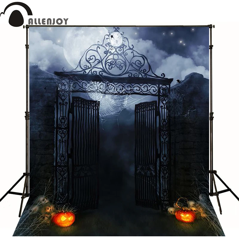 Allenjoy Halloween pozadí fotografie pozadí hrozný dýně měsíc noční fotografování studio pozadí