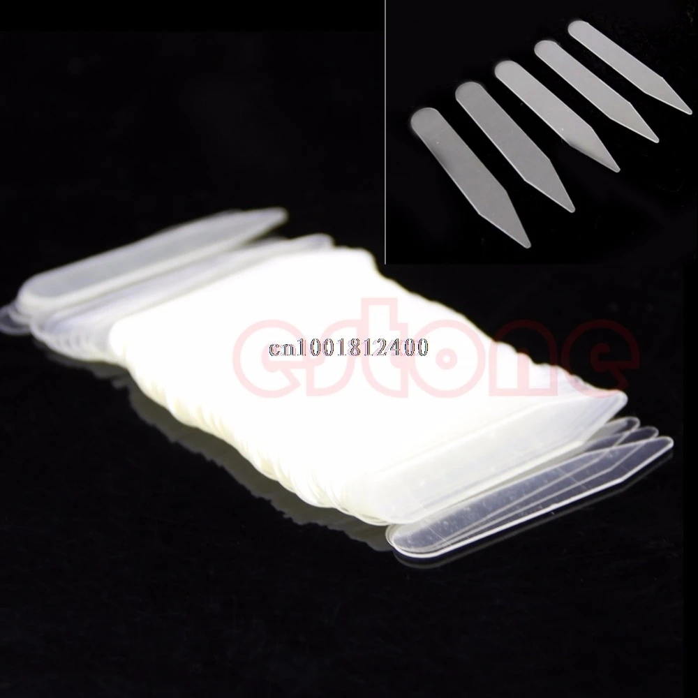

200Pcs Collar Bones Plastic Clear unisex Formal Shirt Collar Bones Stiffeners Stays Tabs
