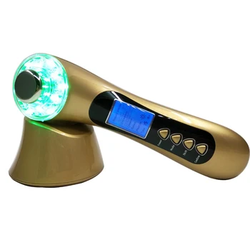 

3mhz Ultrasonic High Frequency Vibration Ultrasonic Galvanic Spa Led Light Photon Therapy Skin Firming Tighten Facial Massager