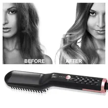 Professional Men Beard Straightener Comb Hair Straightener Hot Iron Brush Electric Hot Beard Styling Comb Straighten Hair