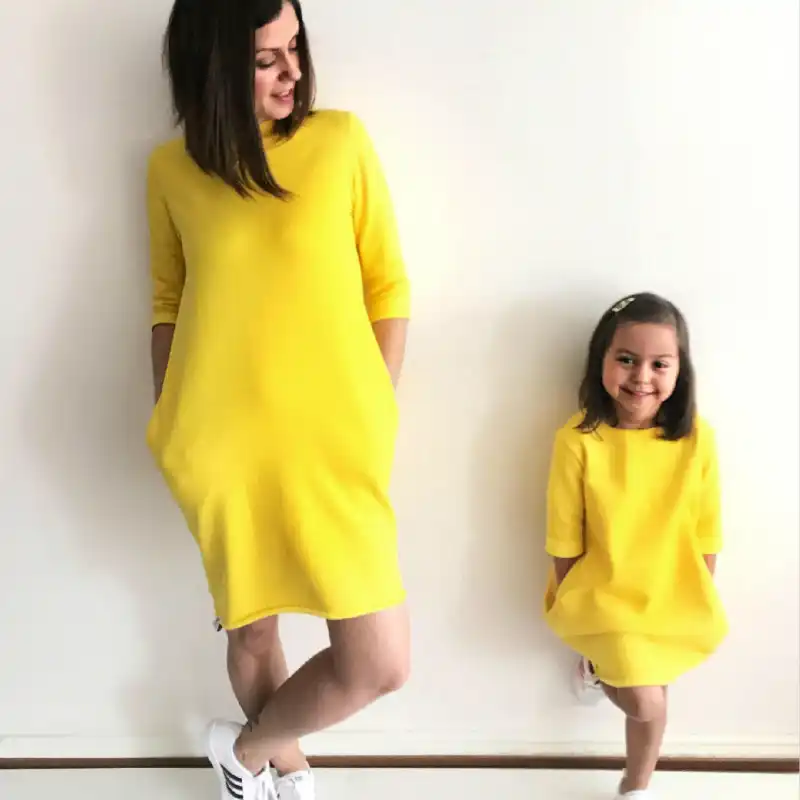 yellow dress mom and daughter