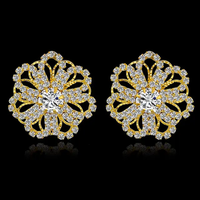 Szelam Low Luxury Crystal Stud Earrings For Women Fashion Gold Szelam Low Luxury Crystal Stud Earrings For Women Fashion Gold Designs Vintage Wedding Flower