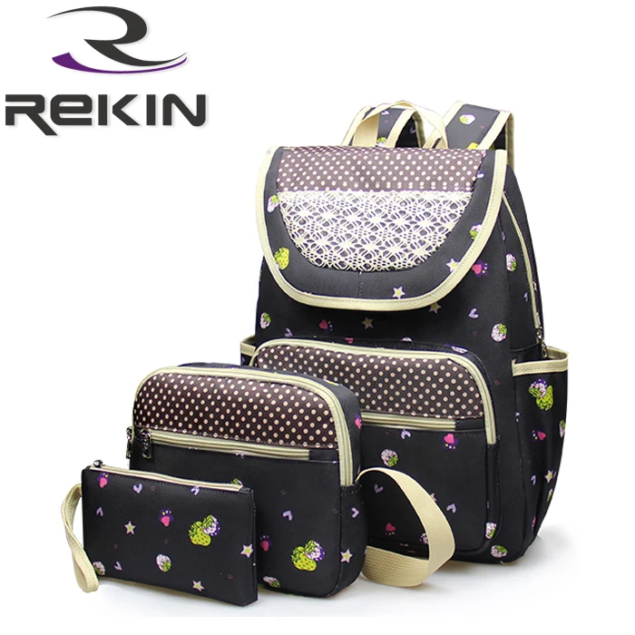 3pcs/Set canvas backpack women school backpack for teenage girls