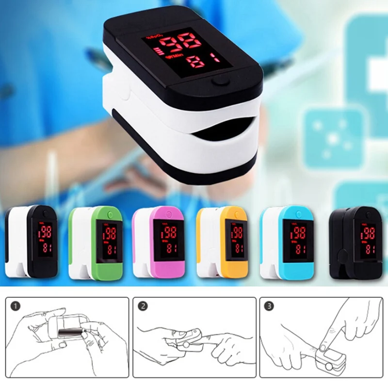 

Finger Pulse Oximeter With Case Fingertip Oximetro de pulso de dedo LED Pulse Oximeters Saturator Pulsioximetro