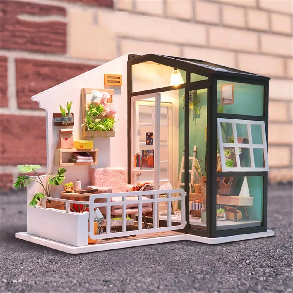 

Small House South Breeze DIY Miniature Dollhouse LED Furniture Kit 3D Puzzle Toy Kid Birthday Gift