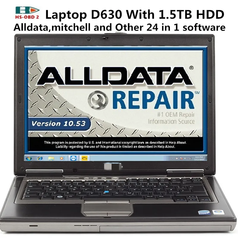 

Alldata 10.53+Mitchell 2015+2015 ATSG and other 24-in-1 software and 4G Laptop D630 with 1.5TB HDD Free shipping Alldata10.53