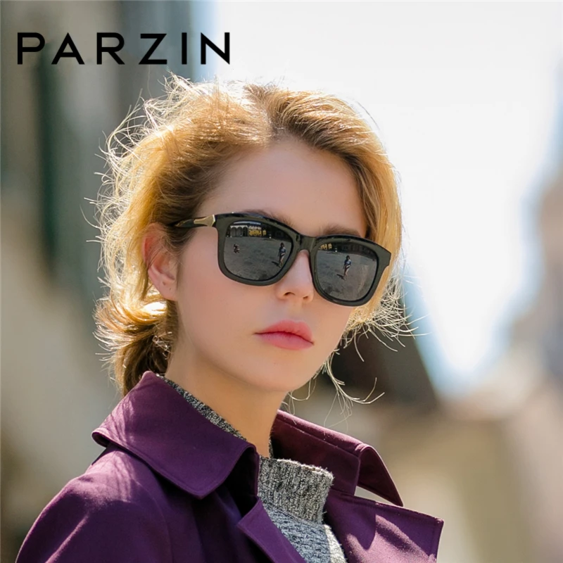 PARZIN, модные поляризационные солнцезащитные очки для женщин, для влюбленных, для пляжа, защита от солнца, роскошный бренд, для вождения, солнцезащитные очки, Ретро стиль, квадратные линзы, UV400