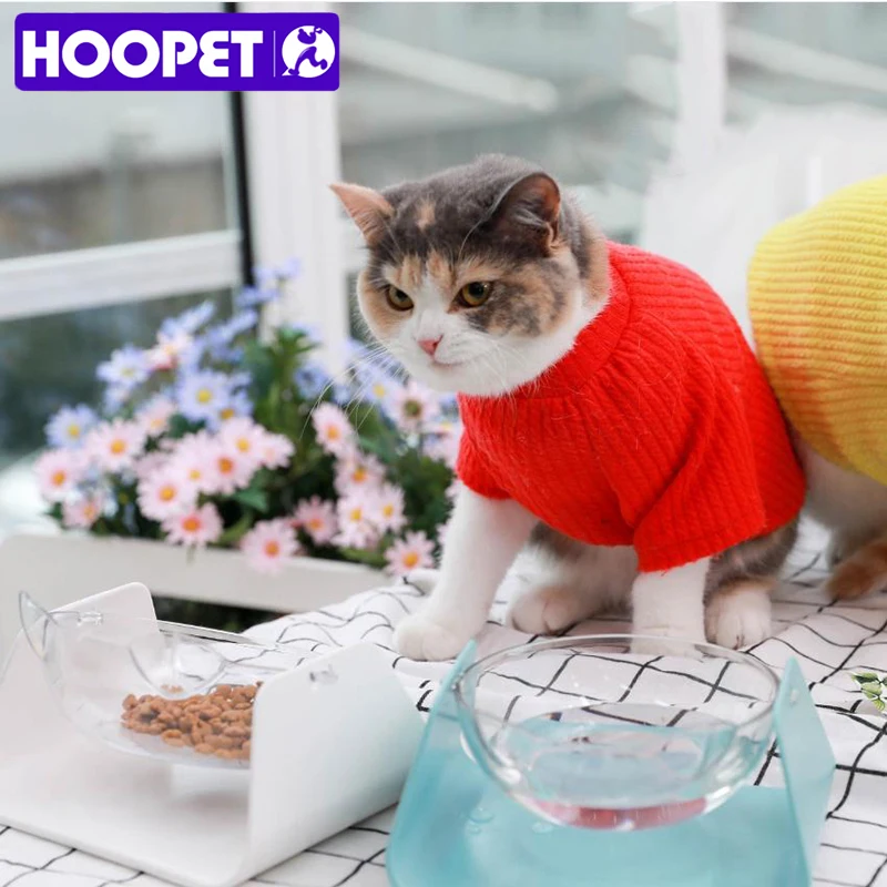 

HOOPET Pet Cat Bowl Dog Cats Food Water Feeding Puppy Feeder Anti-flip Single One Supplies