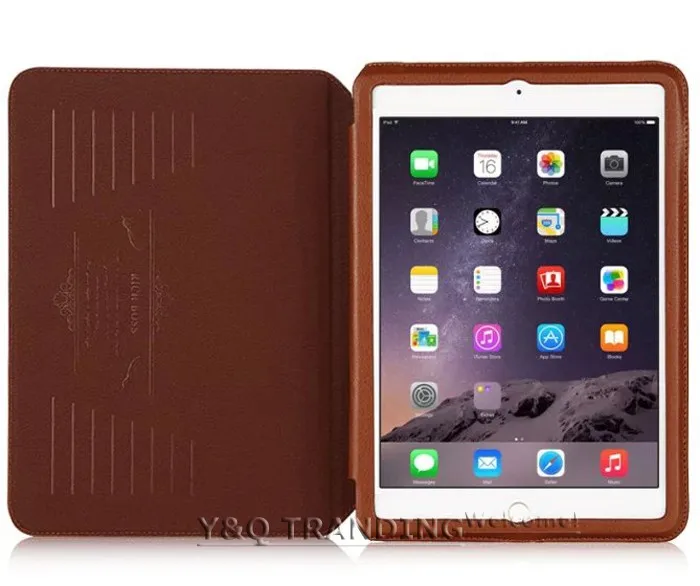 Ultrathin Cowhide Genuine Leather Case for Apple iPad Real Leather Business Stand Smart Cover for iPad (12)