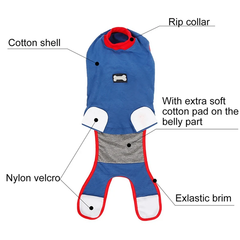 Костюм для восстановления собаки, защита от брюшной полости, медицинская хирургическая одежда для щенка, послеоперационный жилет для домашних животных после хирургического использования, заменитель одежды