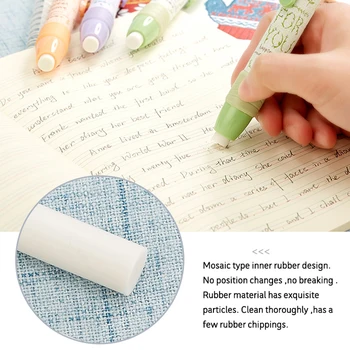 

1PC Automatic Pen Type Eraser Kawaii Creative Stationery Students Pen Shape Eraser Cute Style Rubber Novelty Gift free shipping