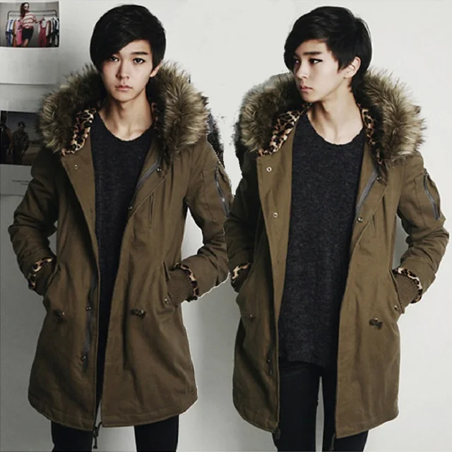 Autumn Casual Canada Mens Fur Collar Outwear Coats
