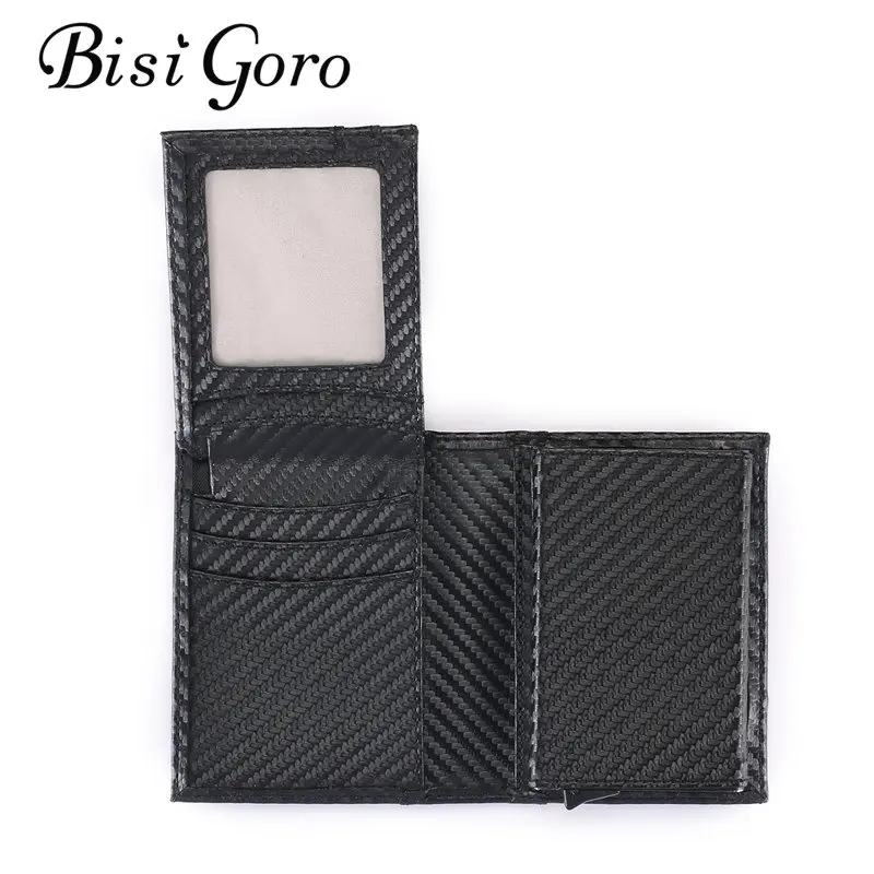 

BISI GORO 2019 Vintage Smart Wallet Credit Card Holder Crazy Horse Handmade Multi-Functional Coin Purse For Men Dropshipping